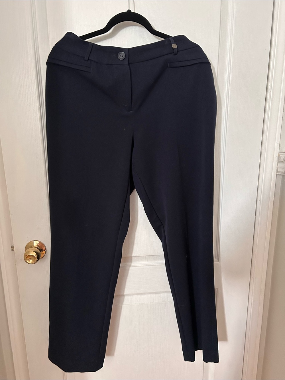 cleo Navy Straight-Leg Dress Trousers